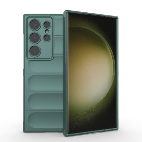Силиконовый чехол Magic Flannel для Samsung Galaxy S24 Ultra 5G - зеленый