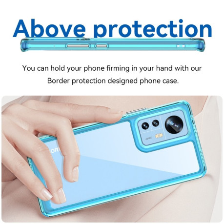 Противоударный чехол Colorful Acrylic Series для Xiaomi 12 Pro  - голубой