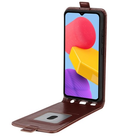Фліп-чохол R64 Texture Single на Samsung Galaxy M13 4G - коричневий