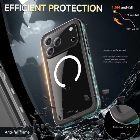 Протиударний чохол RedPepper IP68 Waterproof MagSafe для iPhone 17 Pro Max - чорно-синій