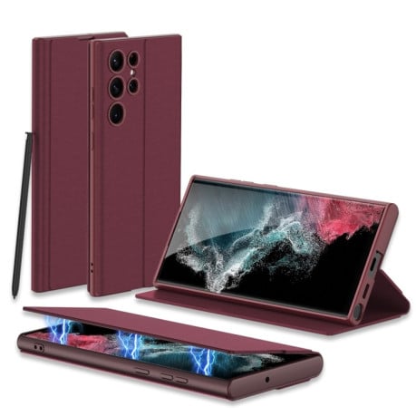 Чехол-книжка GKK Magnetic для Samsung Galaxy S23 Ultra 5G - красный