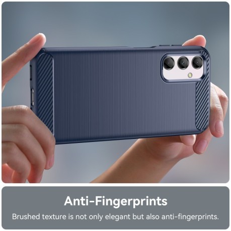 Чехол Brushed Texture Carbon Fiber для Samsung Galaxy M14 5G - синий