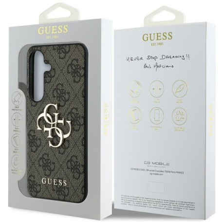 Оригинальный чехол Guess Big 4G Logo Classic Logo  для Samsung Galaxy S25 Plus - Brown