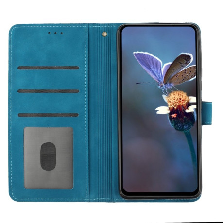 Чохол-книжка Flower Embossing Pattern для Xiaomi Redmi Note 14 4G - синій