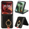 Протиударний чохол Wristband Leather Back для Motorola Razr 60 Ultra - чорний
