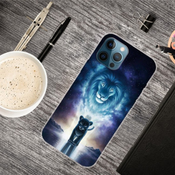 Чехол Painted Pattern для iPhone 13 Pro - The Lion King