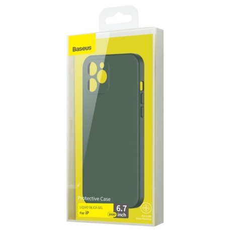 Противоударный чехол Baseus Liquid Silicone на iPhone 12 Pro - зеленый