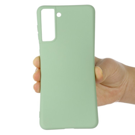 Силиконовый чехол Solid Color Liquid Silicone на Samsung Galaxy S21 - зеленый