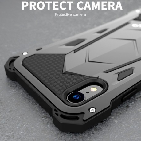 Противоударный металлический чехол R-JUST Dustproof Armor на iPhone XR - черный