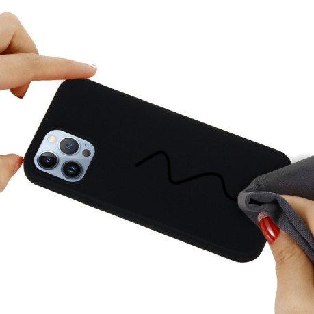 Силіконовий чохол Solid Color Liquid Silicone для iPhone 15 Pro Max - чорний
