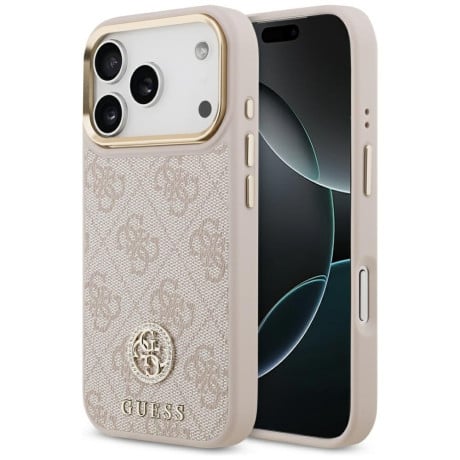 Оригінальний чохол Guess 4G Strass Logo з MagSafe на iPhone 17 Pro - Pink