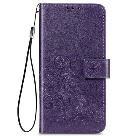 Чехол-книжка Four-leaf Clasp Embossed на Xiaomi Redmi 9A - фиолетовый
