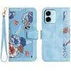 Чехол-книжка Floral Pattern Leather на OPPO A6 Pro 5G — светло-голубой