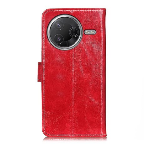 Чехол-книжка Magnetic Retro Crazy Horse Texture на Xiaomi Poco F7 Pro / F7 Ultra - красный