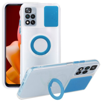 Противоударный чехол Sliding Camera with Ring Holder для Xiaomi Redmi Note 11 4G Global - синий