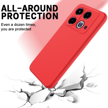 Силиконовый чехол Solid Color Liquid Silicone на Infinix Note 40 4G - красный
