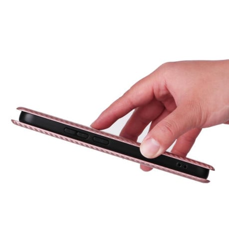 Чехол-книжка Carbon Fiber Texture на Realme C85 Pro 4G — pink