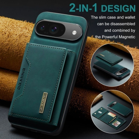 Чехол DG.MING M2 Series 3-Fold Multi Card Bag + Magnetic для Google Pixel 9/9 Pro - зеленый