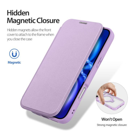 Чехол-книжка DUX DUCIS Skin X Pro Series Magsafe на iPhone 17 Pro - фиолетовый