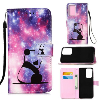 Чехол-книжка Pattern Plain Weave для Samsung Galaxy A13 4G - Baby Panda