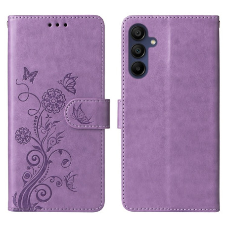 Чохол-книжка Embossed Butterfly для Samsung Galaxy A16 5G - фіолетовий