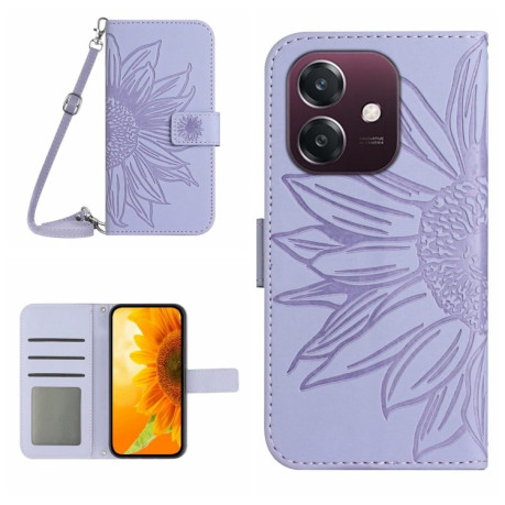 Чехол-книжка Skin Feel Sun Flower для OPPO A3/A3x/A40m- фиолетовый