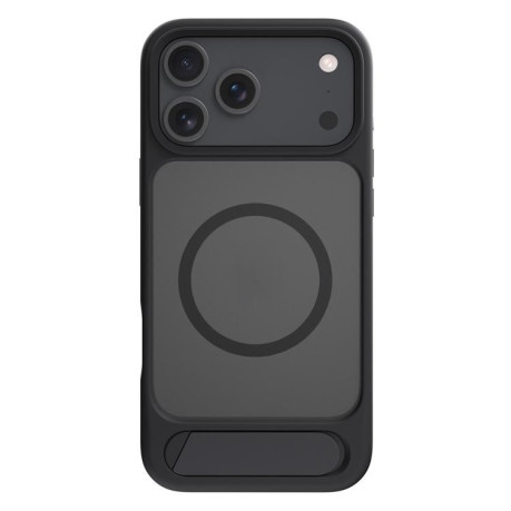 Противоударный чехол Kalebol MagSafe Invisible Tilt Holder PC Hybrid TPU для iPhone 17 Pro - черный