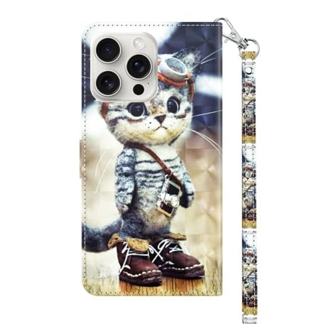 Чехол-книжка 3D Painting для iPhone 16 Pro Max - Cat