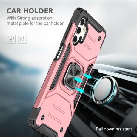 Противоударный чехол Magnetic Armor with Holder для Samsung Galaxy A32 5G- розовое золото