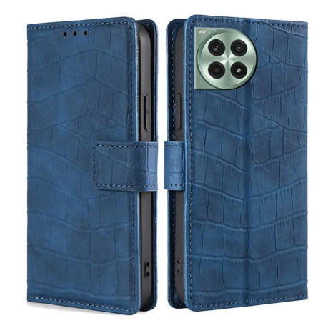 Чехол-книжка Skin Feel Crocodile Texture для OnePlus Ace 3 Pro 5G - синий