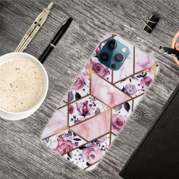 Противоударный чехол Marble Pattern для iPhone 13 Pro Max - Rhombus Rose