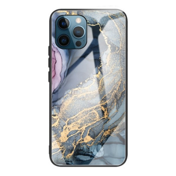 Противоударный стеклянный чехол Marble Pattern для iPhone 13 Pro - Abstract Gold