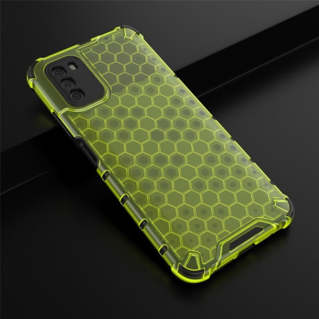 Противоударный чехол Honeycomb на Xiaomi Poco M3 - зеленый