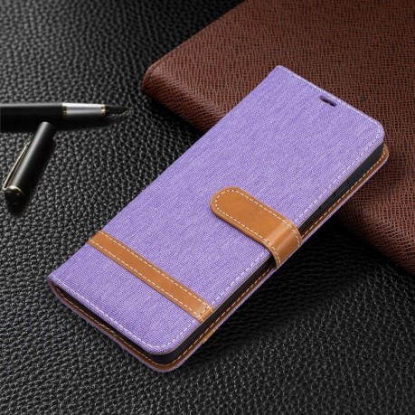 Чохол-книжка Color Matching Denim Texture на Samsung Galaxy S21 Ultra - фіолетовий