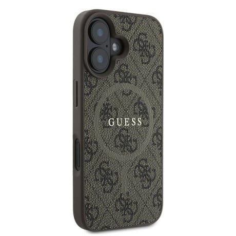 Оригинальный чехол Guess 4G Ring Classic Logo MagSafe для iPhone 16 Plus - Brown