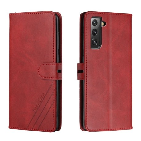 Чохол-книжка Stitching Style 2-Color Samsung Galaxy S21 FE - червоний
