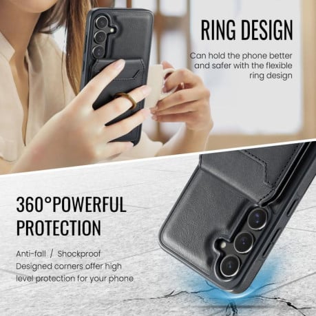 Чохол MAGKING K1 з MagSafe і кишенькою на карт + RFID на Samsung Galaxy S25 FE 5G - чорний