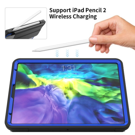 Чехол-книжка Smart Acrylic + TPU для iPad Air 4 2020//Pro 11 2020/2018- черно-синий