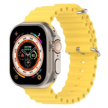 Силіконовий ремінець Ocean для Apple Watch 10 46mm/Ultra 49mm / Series 8/7 45mm / 44mm / 42mm - жовтий
