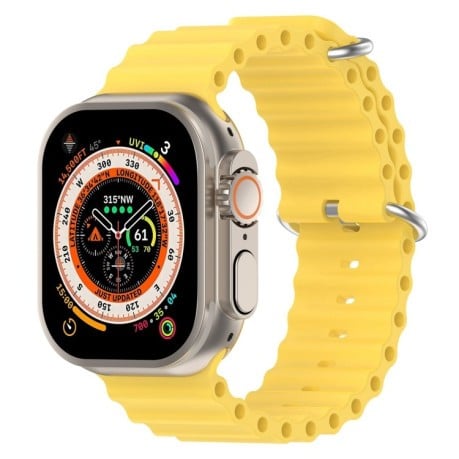Силиконовый ремешок Ocean для Apple Watch Ultra 49mm/45mm /44mm - желтый