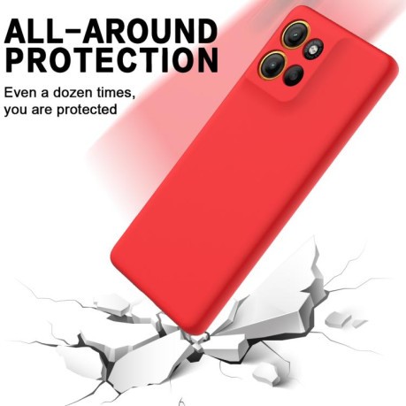 Силиконовый чехол Solid Color Liquid Silicone на Motorola Moto G15 Power - красный