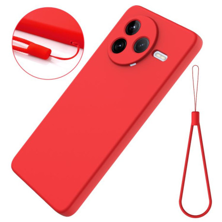 Силиконовый чехол Solid Color Liquid Silicone на Xiaomi Poco F7 Pro - красный