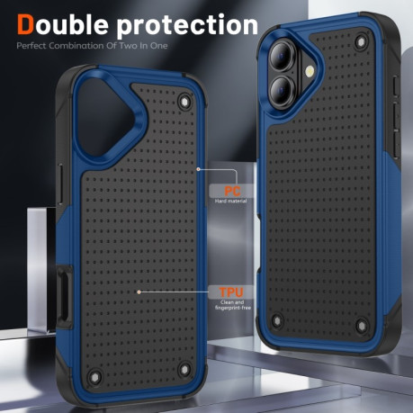 Протиударний чохол PC + TPU Shockproof Protective для iPhone 16 - Blue+Black