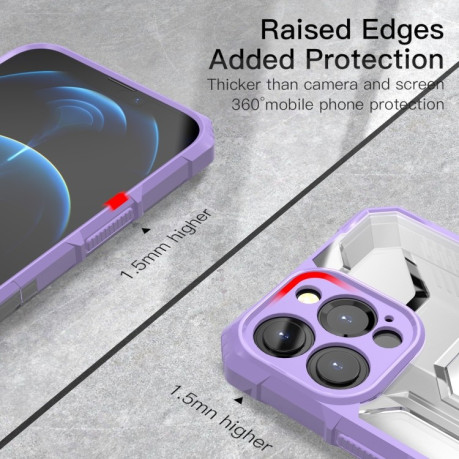 Противоударный чехол Clear Matte with Holder для iPhone 13 Pro Max - фиолетовый