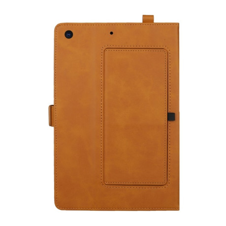Кожаный чехол-книжка Double Brackets на iPad 9/8/7 10.2 (2019/2020/2021) - светло-коричневый