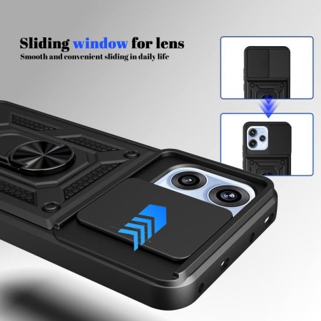 Противоударный чехол Sliding Camshield для OPPO Reno15 F 5G / Reno 15c 5G Global — серебристый