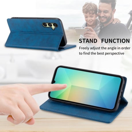 Чохол-книжка Business Solid Color із захистом від сканування RFID на Samsung Galaxy A17 4G - синій