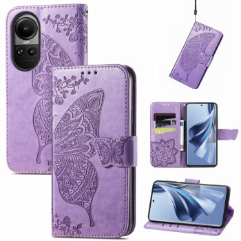 Чохол-книжка Butterfly Love Flower Embossed на OPPO Reno10 / 10 Pro Global - блакитний