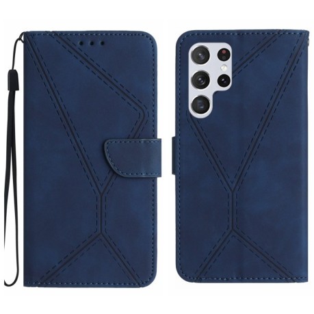 Чехол-книжка Stitching Embossed Leather для Samsung Galaxy S24 Ultra 5G - синий