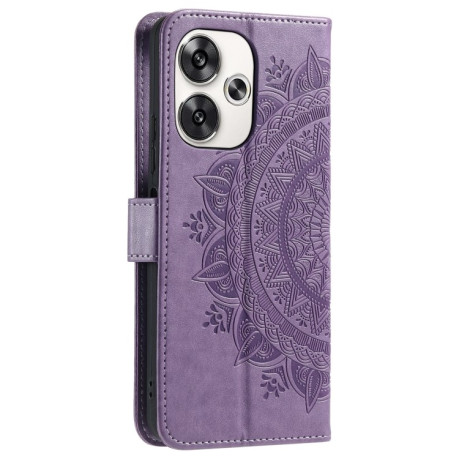 Чехол-книжка Totem Flower для Xiaomi Poco F6 - фиолетовый
